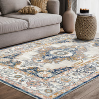 Traditional Vintage Ivory and Navy