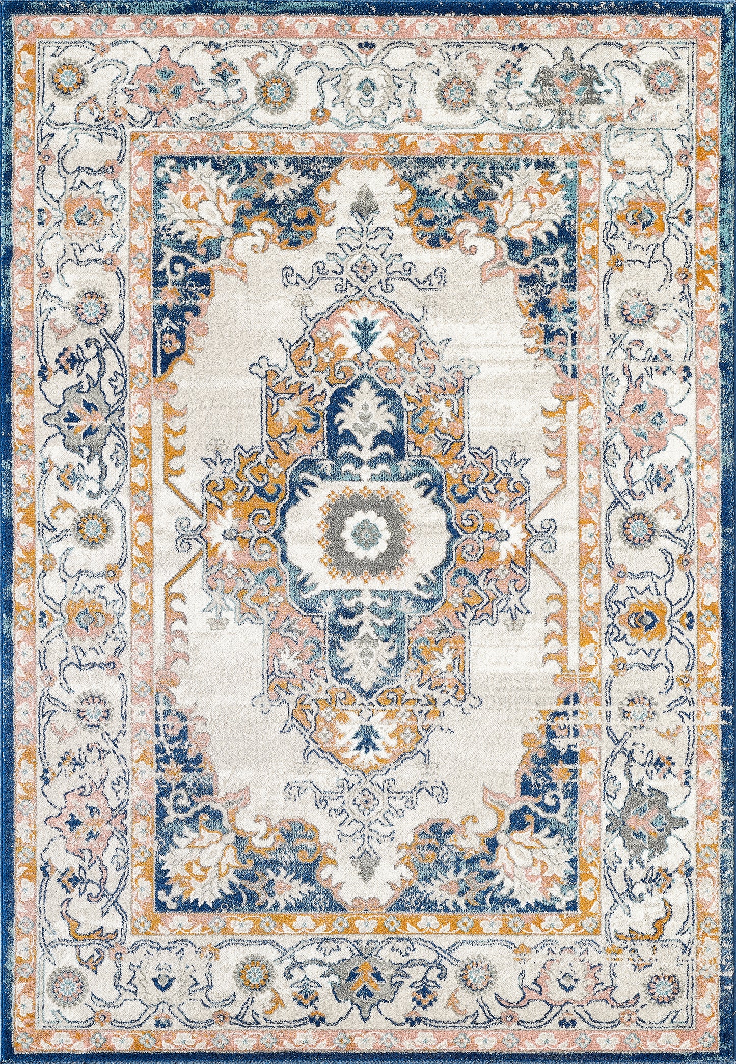 Traditional Vintage Ivory and Navy