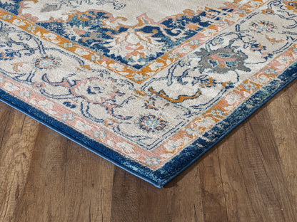 Traditional Vintage Ivory and Navy