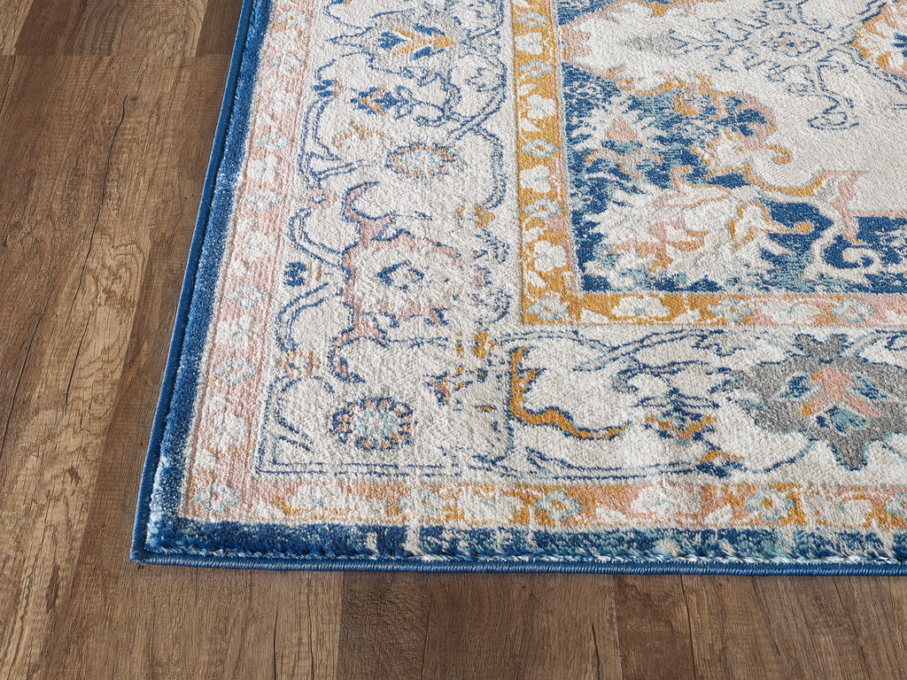 Traditional Vintage Ivory and Navy