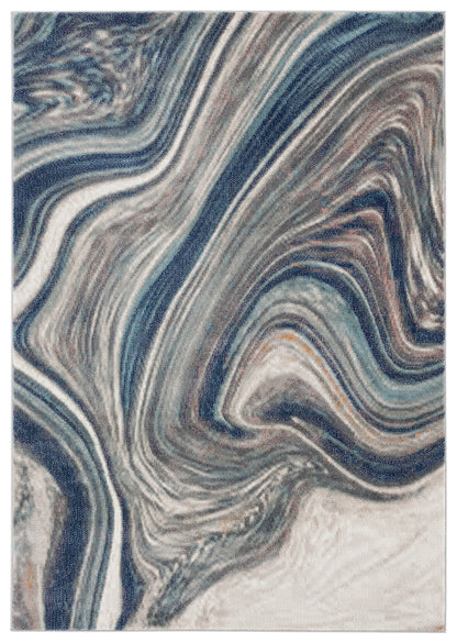 Blue Beige Liquid Marble