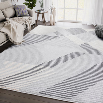 Beige Grey Multi Shape Abstract