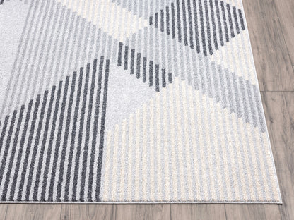 Beige Grey Multi Shape Abstract