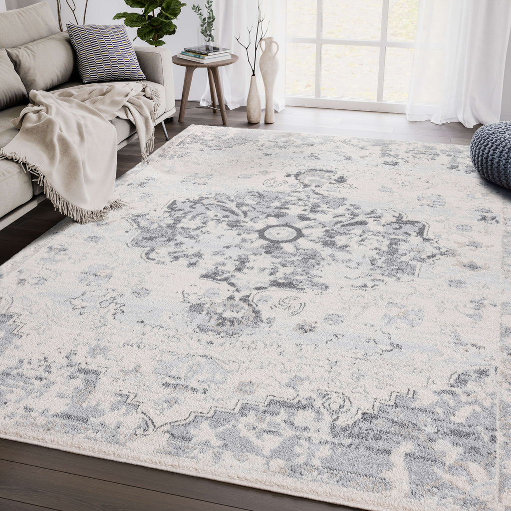 Grey Cream Vintage Medallion