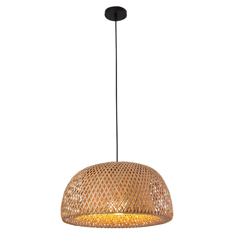 Hand-Woven Bamboo Lantern Pendant Lamp