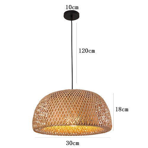 Hand-Woven Bamboo Lantern Pendant Lamp