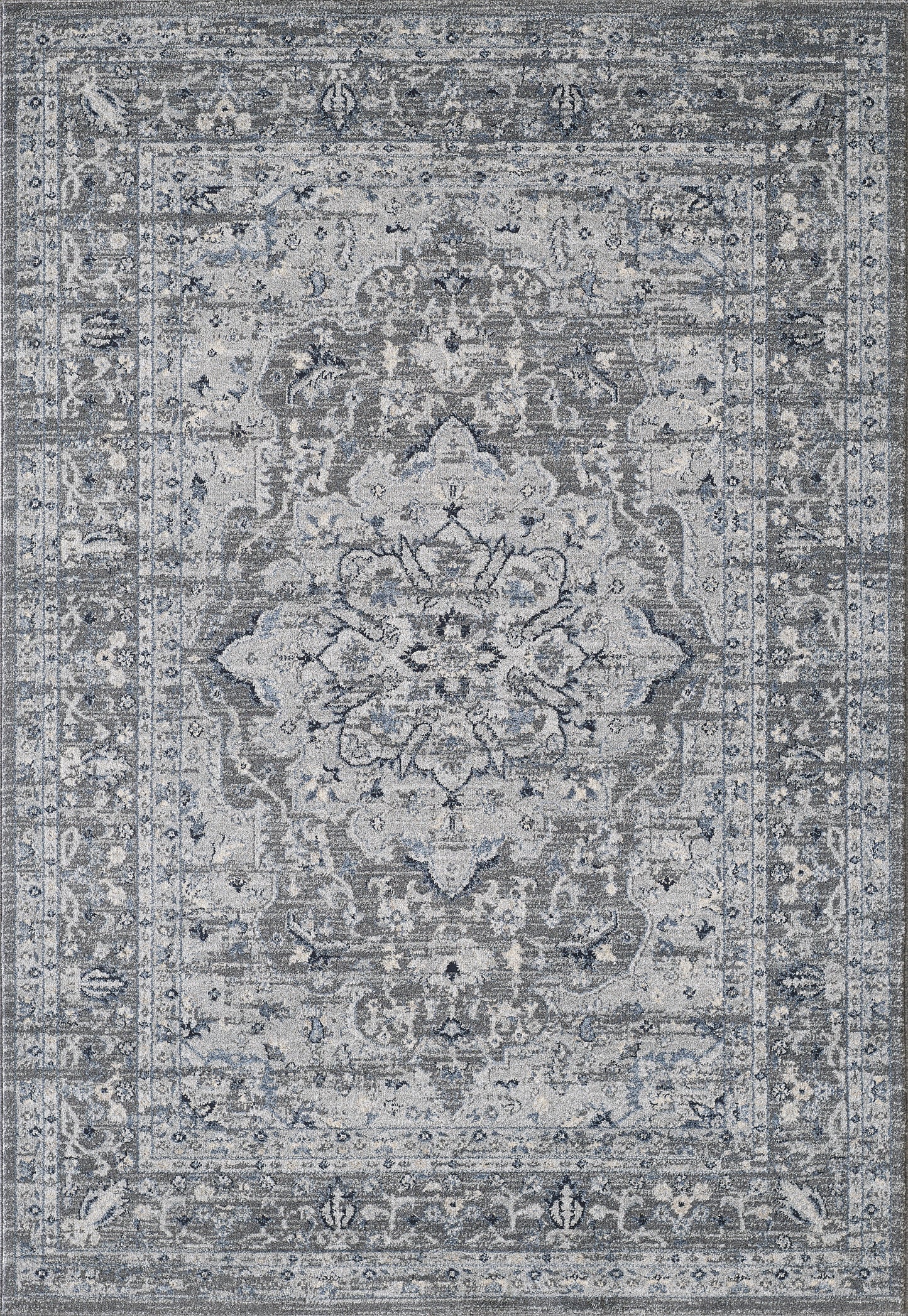 Grey White Medallion 