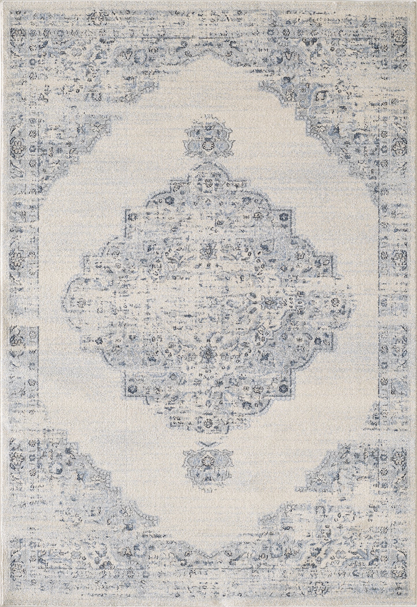 Ivory Distressed Medallion 