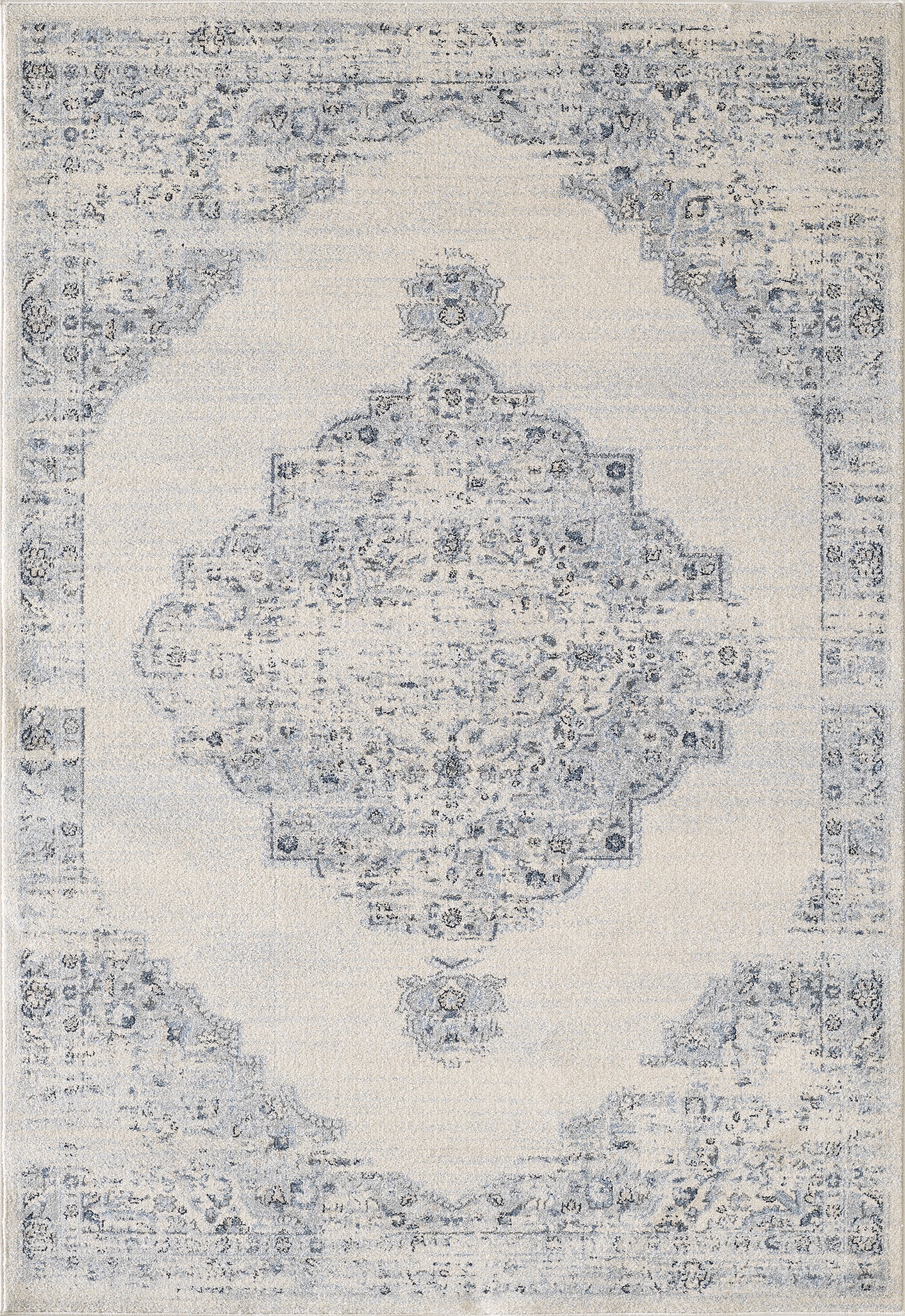 Ivory Distressed Medallion 