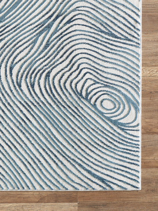 Modern Wave Blue and White