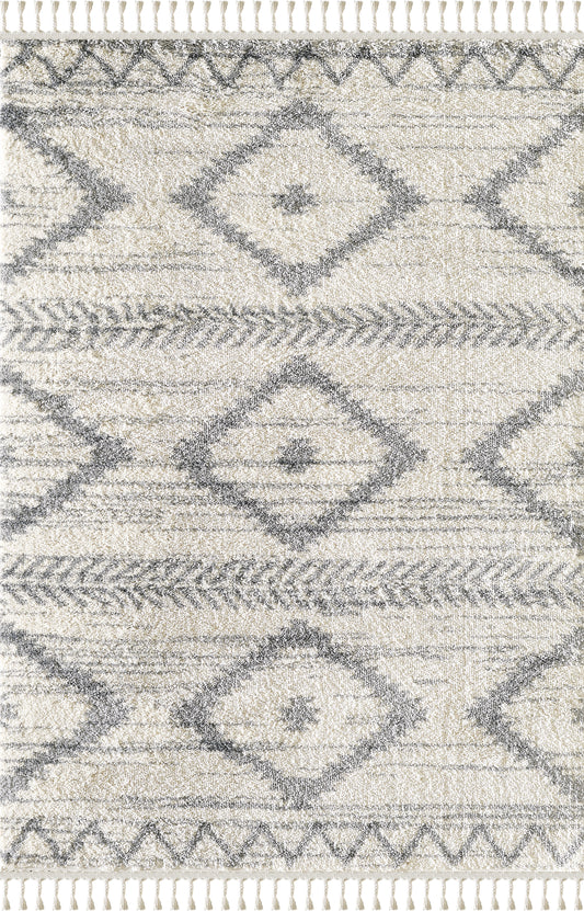 Bohemian Geometric Ivory and Grey