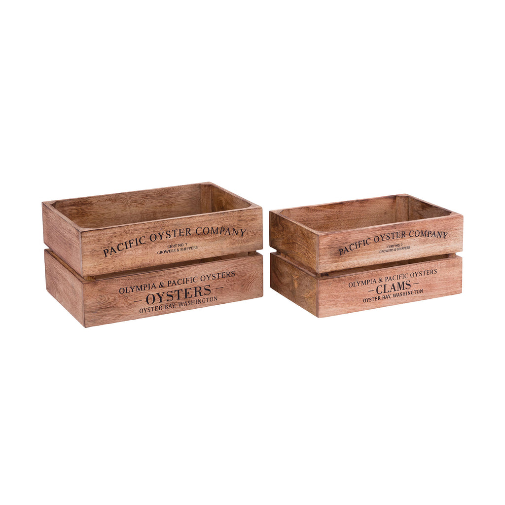 Oysters and Clams Boxes (Set of 2)