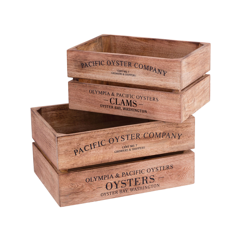 Oysters and Clams Boxes (Set of 2)
