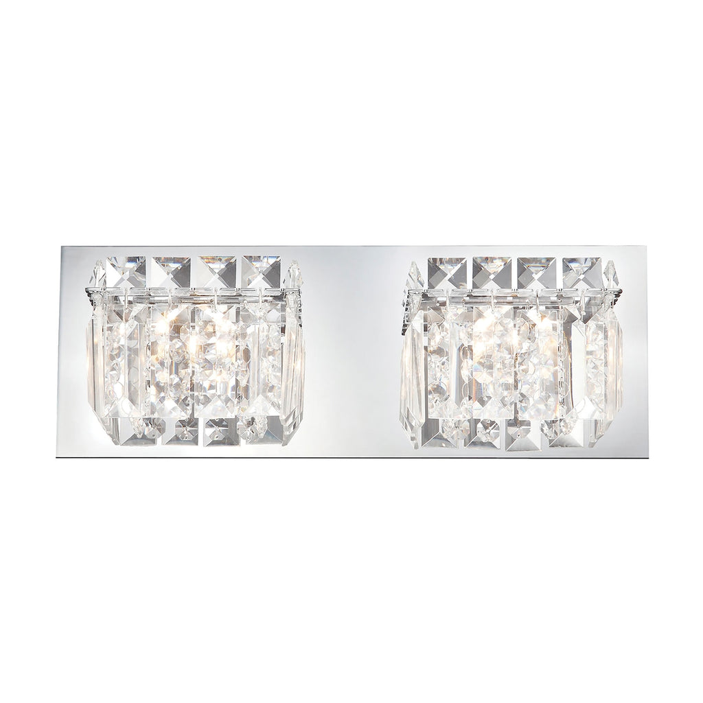 Crown Vanity - 2 Light Clear Crystal glass/ Chrome finish