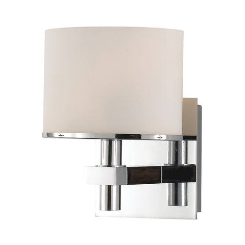 Ombra Vanity - 1 light w/lamp. White Opal glass / Chrome finish.