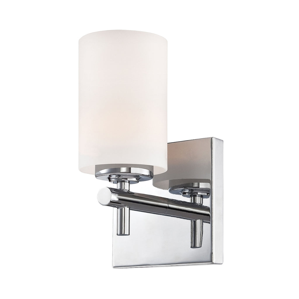 Barro 1-Light Vanity Lamp in Chrome with White Opal Glass