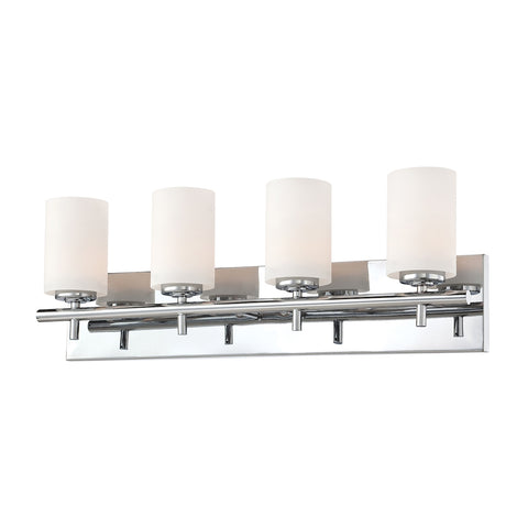 Barro 4-Light Vanity Sconce in Chrome with White Opal Glass