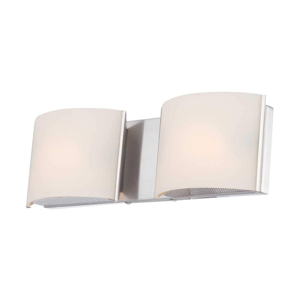 Pandora 2-Light Vanity Sconce in Chrome with White Opal Glass