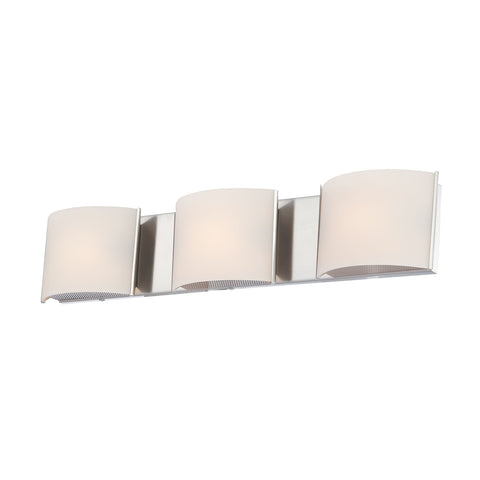 Pandora 3-Light Vanity Sconce in Chrome with White Opal Glass