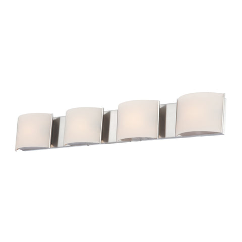 Pandora 4-Light Vanity Sconce in Chrome with White Opal Glass