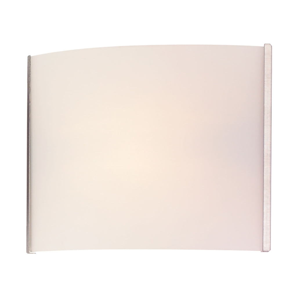 Pannelli 1-Light Vanity Sconce in Stainless Steel with Hand-formed White Opal Glass