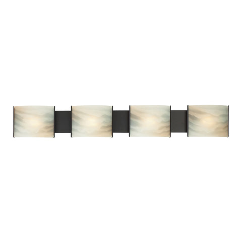 Pannelli 4-Light Vanity Sconce in Oil Rubbed Bronze with Hand-formed Honey Alabaster Glass