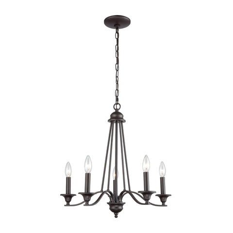 Farmington  5 Light Chandelier In Oil Rubbed Bronze