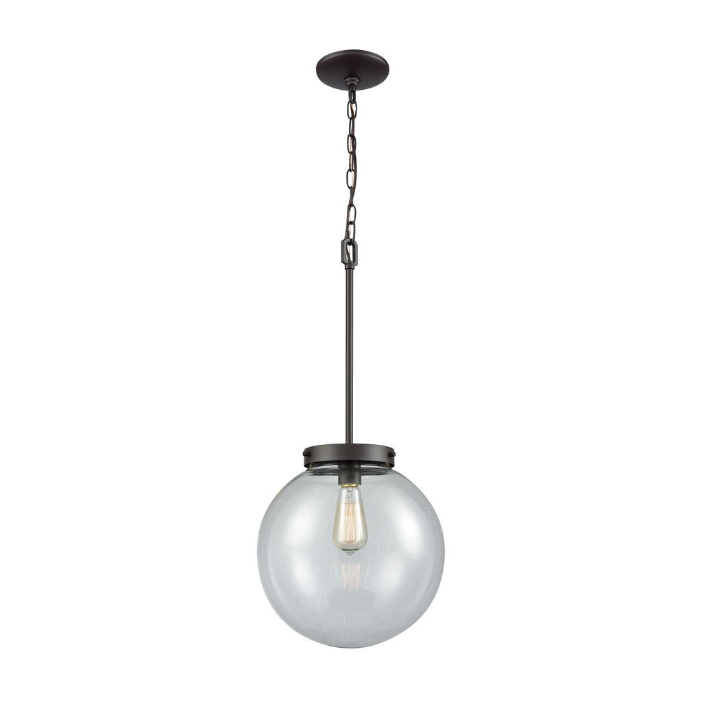 Beckett 1 Light Pendant In Oil Rubbed Bronze With Clear Glass