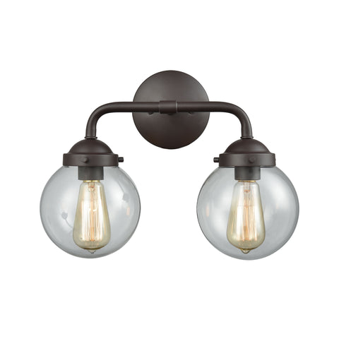Beckett 2 Light Bath In Oil Rubbed Bronze And Clear Glass