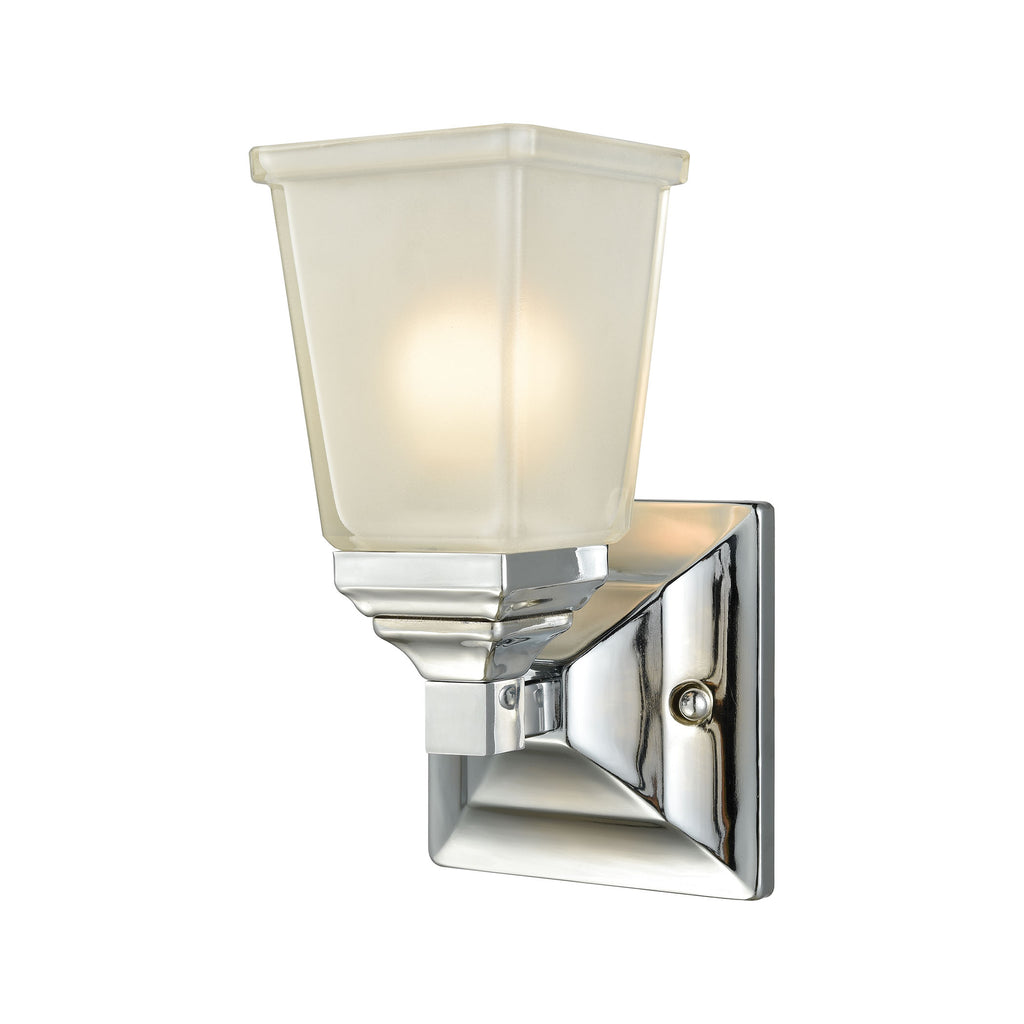 Sinclair 1 Light Bath In Polished Chrome With Frosted Glass