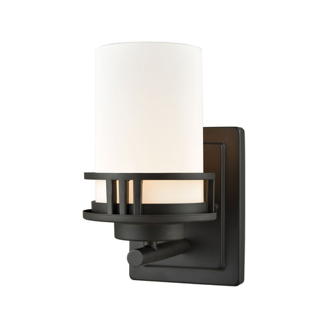 Ravendale 1 Light Bath In Oil Rubbed Bronze With Opal White Glass