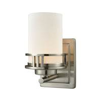 Ravendale 1 Light Bath In Brushed Nickel With Opal White Glass