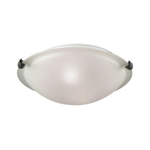 Sunglow 2 Light Flush With White Glass And Oil Rubbed Bronze And Brushed Nickel Clips Included