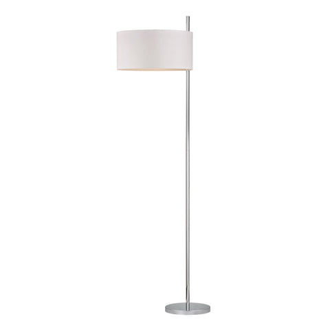Attwood Floor Lamp in Polished Nickel with Off-Centre Shade
