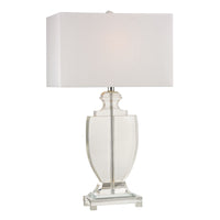Avonmead Table Lamp in Clear Crystal with Pure White Faux Silk Shade