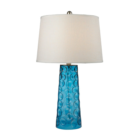 Blue Hammered Glass Table Lamp