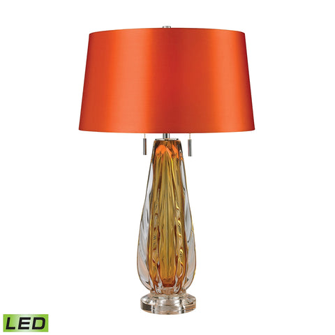Modena Free Blown Glass LED Table Lamp in Amber