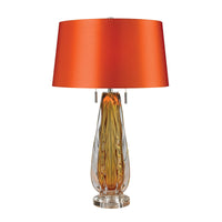 Free Blown Glass 2-Light Table Lamp in Amber