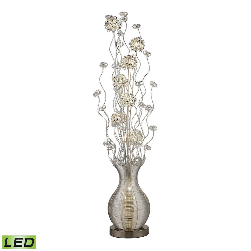 15W LED Contemporary Floral Display Floor Lamp in Silver Finish