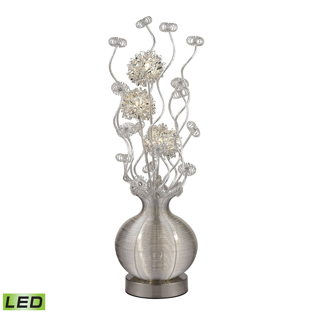 7W LED Contemporary Floral Display Floor Lamp in Silver Finish