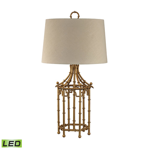 Bamboo Birdcage LED Table Lamp