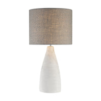 Rockport Table Lamp in Polished Concrete with Burlap Shade - Tall