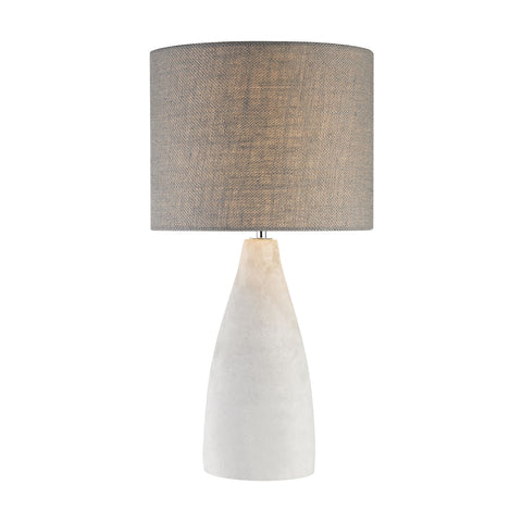 Rockport Table Lamp in Polished Concrete with Burlap Shade - Tall