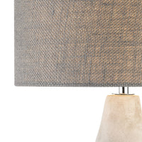 Rockport Table Lamp in Polished Concrete with Burlap Shade - Tall