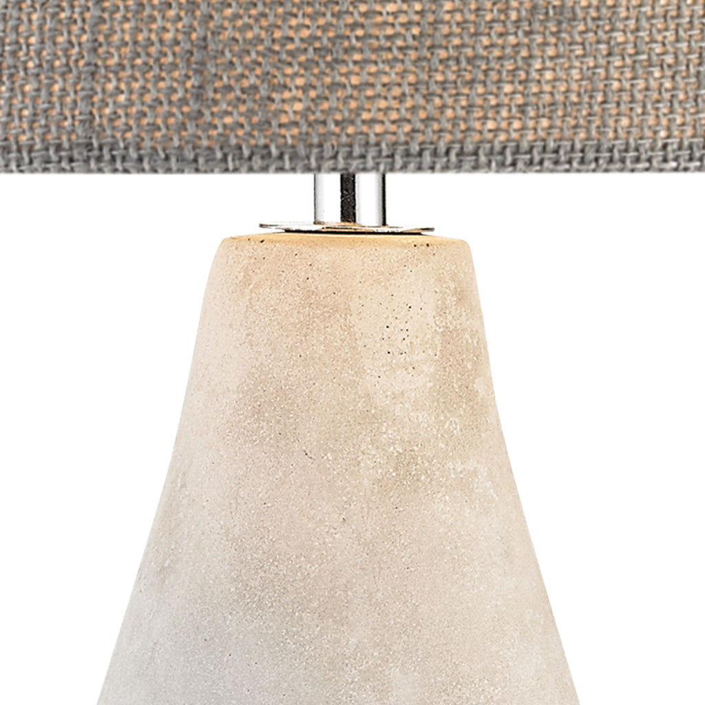 Rockport Table Lamp in Polished Concrete with Burlap Shade - Tall