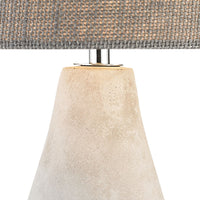Rockport Table Lamp in Polished Concrete with Burlap Shade - Tall