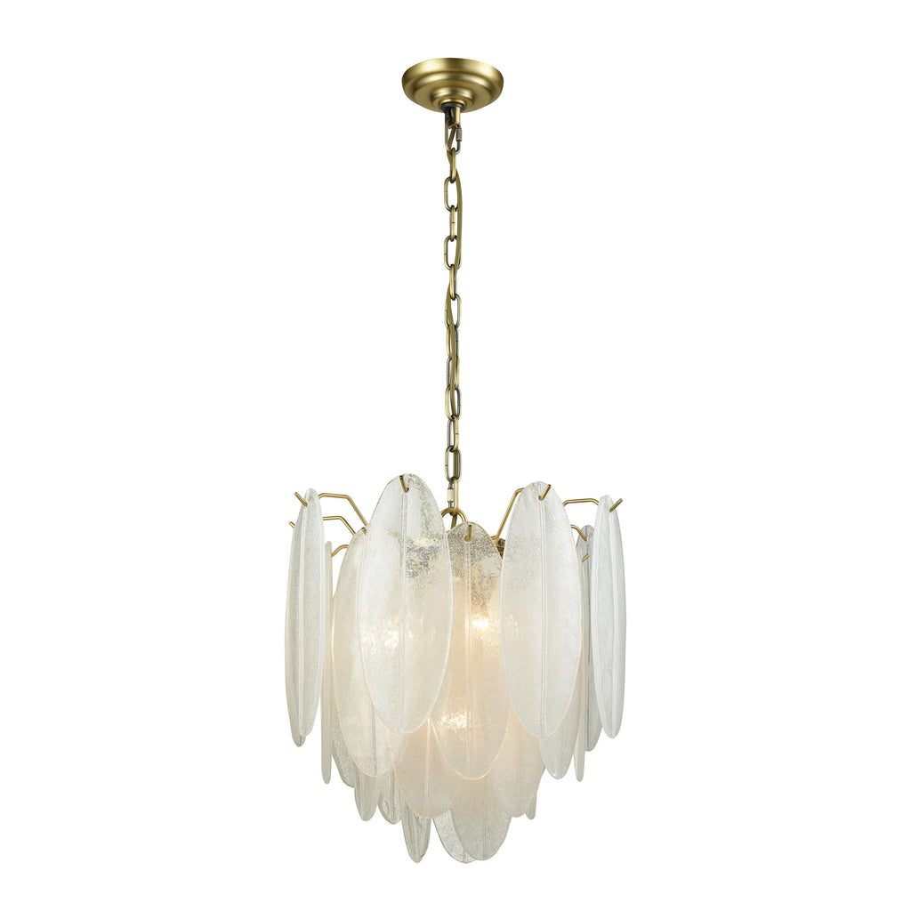 Hush 18'' Wide 4-Light Pendant - Aged Brass with White