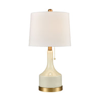 Small but Strong Table Lamp in Jade White Glass and Matte Brushed Gold