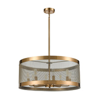 Line in the Sand 8-Light Chandelier in Satin Brass and Antique Silver