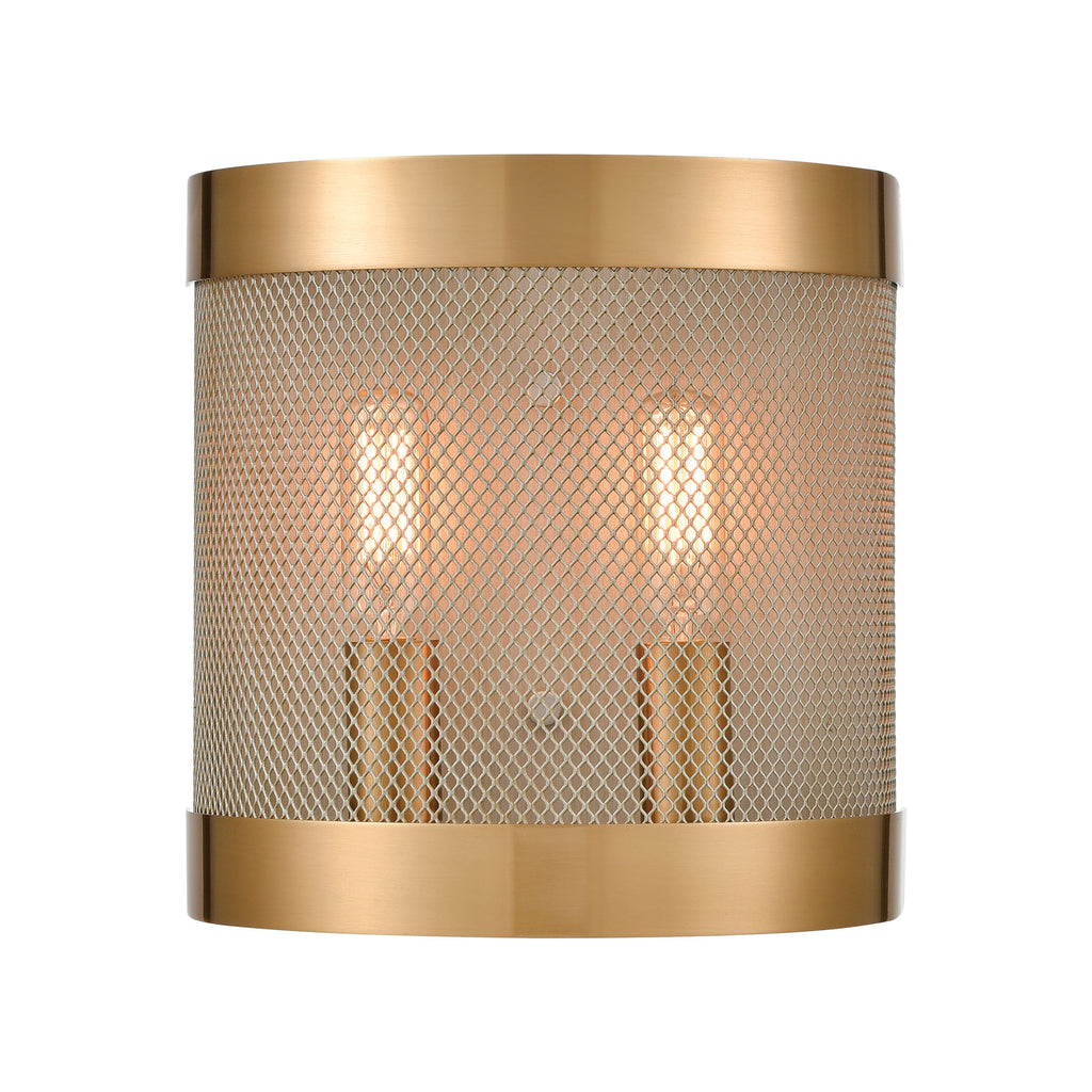 Line in the Sand 2-Light Wall Sconce in Satin Brass and Antique Silver